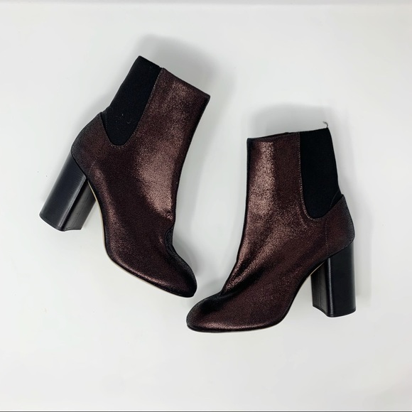rag & bone Shoes - Rag & Bone | Metallic Leather Agnes Bootie…